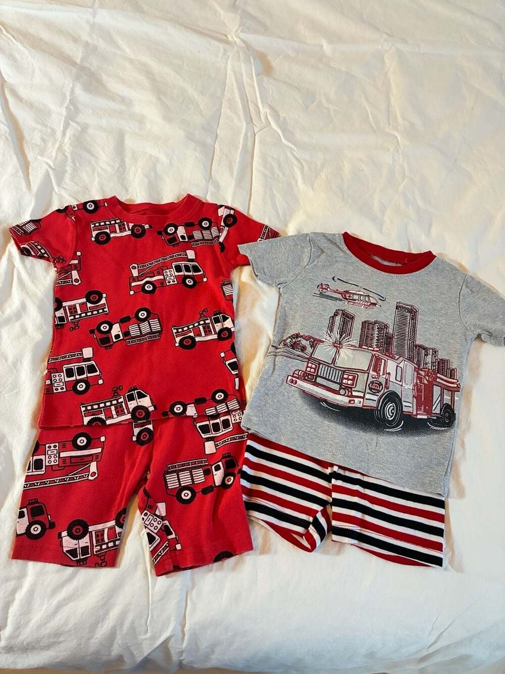 Carter's Toddler Boys Firetruck 4-Piece Cotton Pajama Set Size 2T
